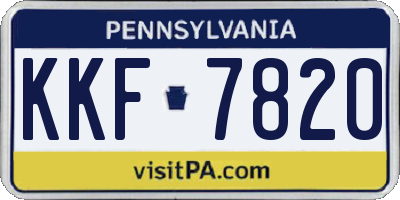 PA license plate KKF7820