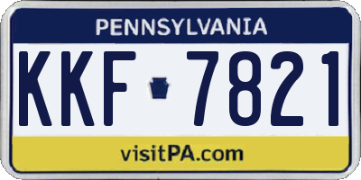 PA license plate KKF7821