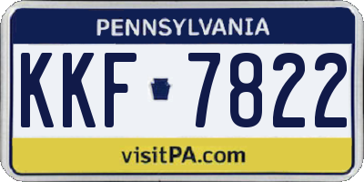 PA license plate KKF7822