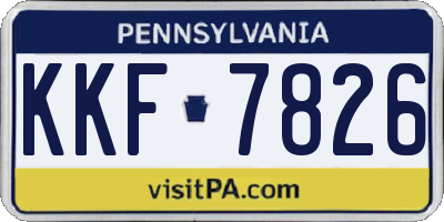 PA license plate KKF7826
