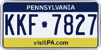 PA license plate KKF7827