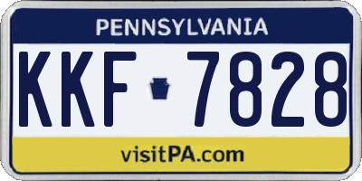 PA license plate KKF7828