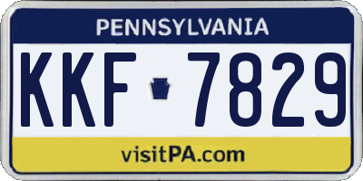 PA license plate KKF7829