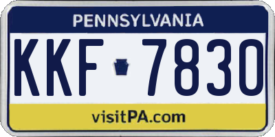 PA license plate KKF7830