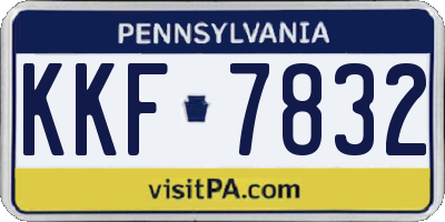 PA license plate KKF7832