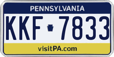 PA license plate KKF7833