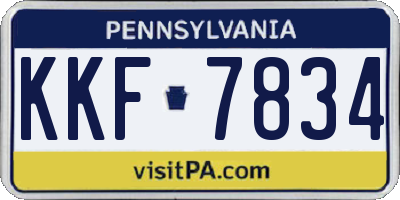 PA license plate KKF7834