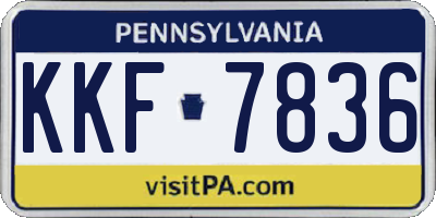 PA license plate KKF7836