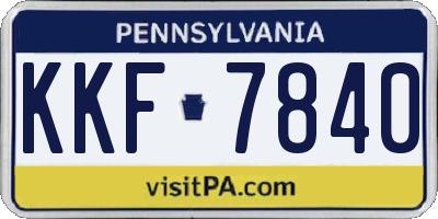 PA license plate KKF7840