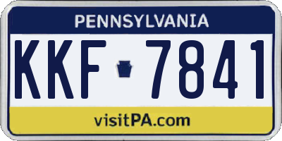 PA license plate KKF7841