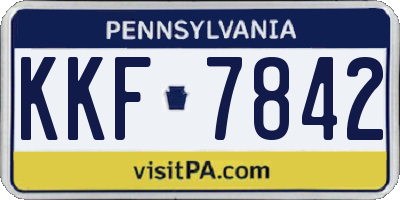 PA license plate KKF7842