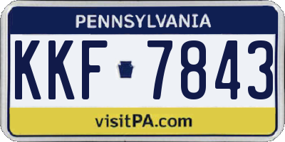 PA license plate KKF7843