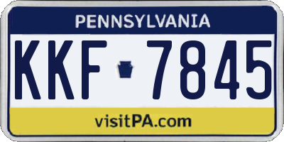 PA license plate KKF7845
