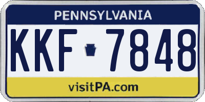 PA license plate KKF7848