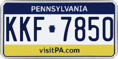 PA license plate KKF7850