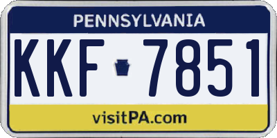 PA license plate KKF7851