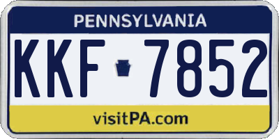 PA license plate KKF7852