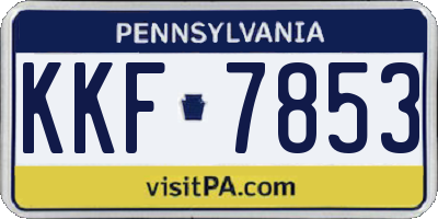 PA license plate KKF7853