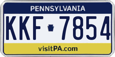 PA license plate KKF7854