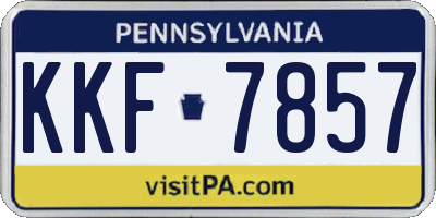 PA license plate KKF7857