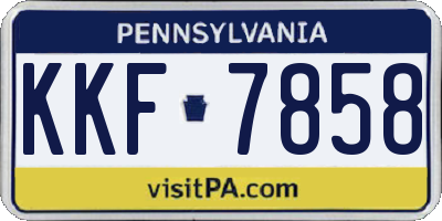 PA license plate KKF7858