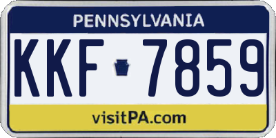 PA license plate KKF7859