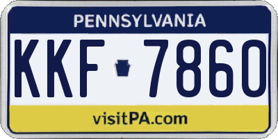 PA license plate KKF7860