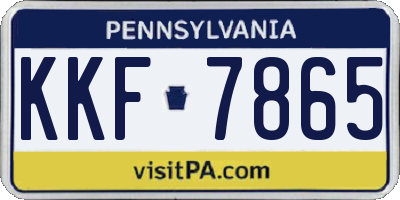 PA license plate KKF7865