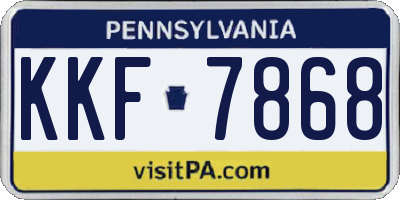 PA license plate KKF7868