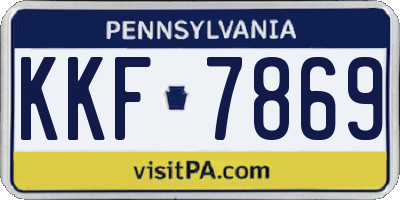 PA license plate KKF7869