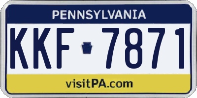 PA license plate KKF7871