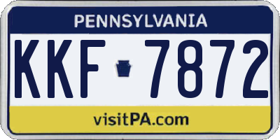 PA license plate KKF7872