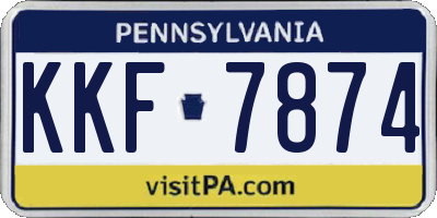 PA license plate KKF7874