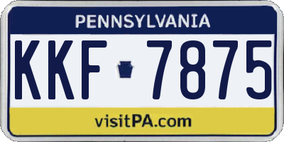 PA license plate KKF7875