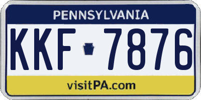 PA license plate KKF7876