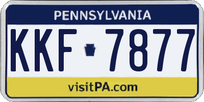 PA license plate KKF7877