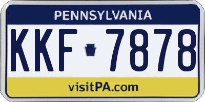 PA license plate KKF7878