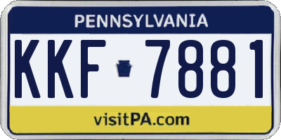 PA license plate KKF7881
