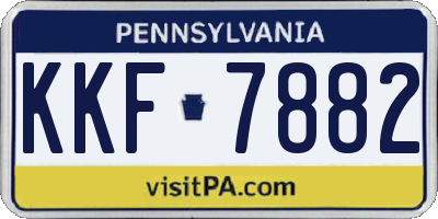 PA license plate KKF7882