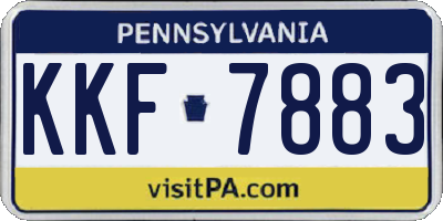 PA license plate KKF7883