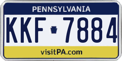 PA license plate KKF7884