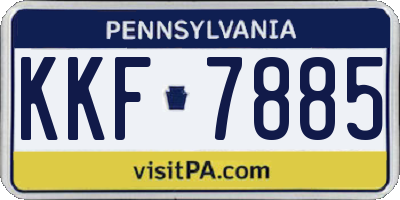 PA license plate KKF7885
