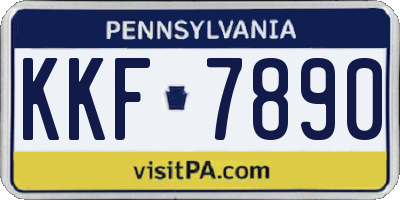 PA license plate KKF7890