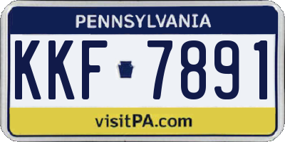 PA license plate KKF7891