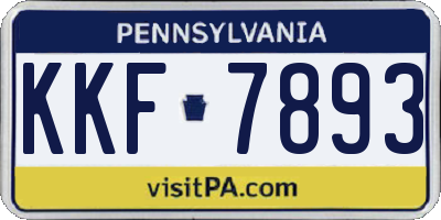 PA license plate KKF7893