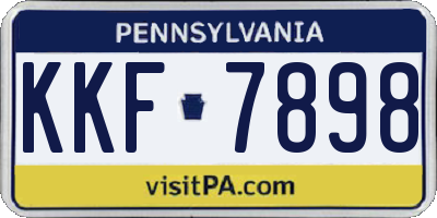 PA license plate KKF7898