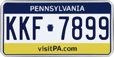 PA license plate KKF7899