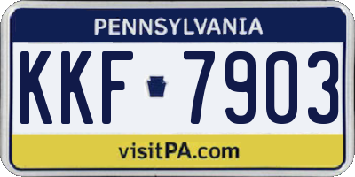 PA license plate KKF7903