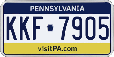 PA license plate KKF7905
