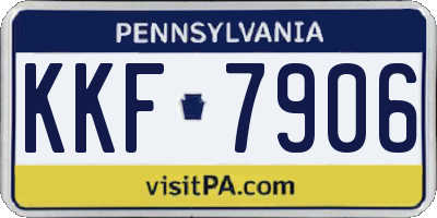 PA license plate KKF7906